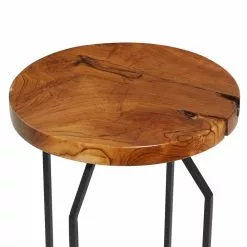 Grayson Lane Brown Teak Wood Round End Table -GRAYSON LANE SHOP 330857199 AlternateImage3