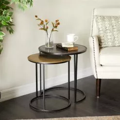 Grayson Lane 2-Piece Round Metal Accent Table Set -GRAYSON LANE SHOP 330857200 AlternateImage1