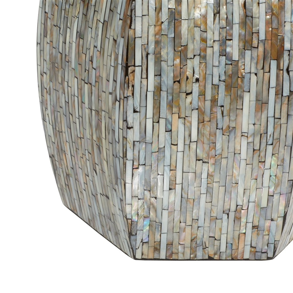 Grayson Lane Grey Shell And Wood Hexagon End Table 7 Grayson Lane Grey Shell And Wood Hexagon End Table - Image 7