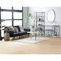 Grayson Lane Grey Shell And Wood Hexagon End Table