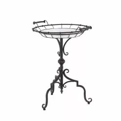 Grayson Lane Farmhouse Black Iron Round End Table