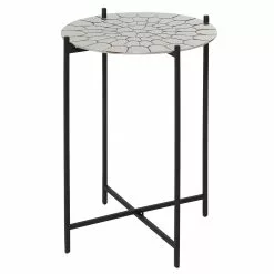 Grayson Lane Contemporary Silver/Black Aluminum Round Accent Table
