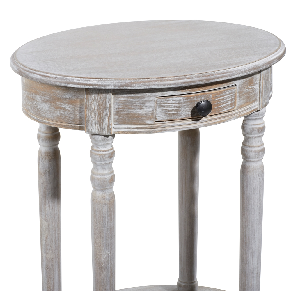 Grayson Lane Farmhouse Light Brown/Beige Wood Round End Table 6 Grayson Lane Farmhouse Light Brown/Beige Wood Round End Table - Image 6