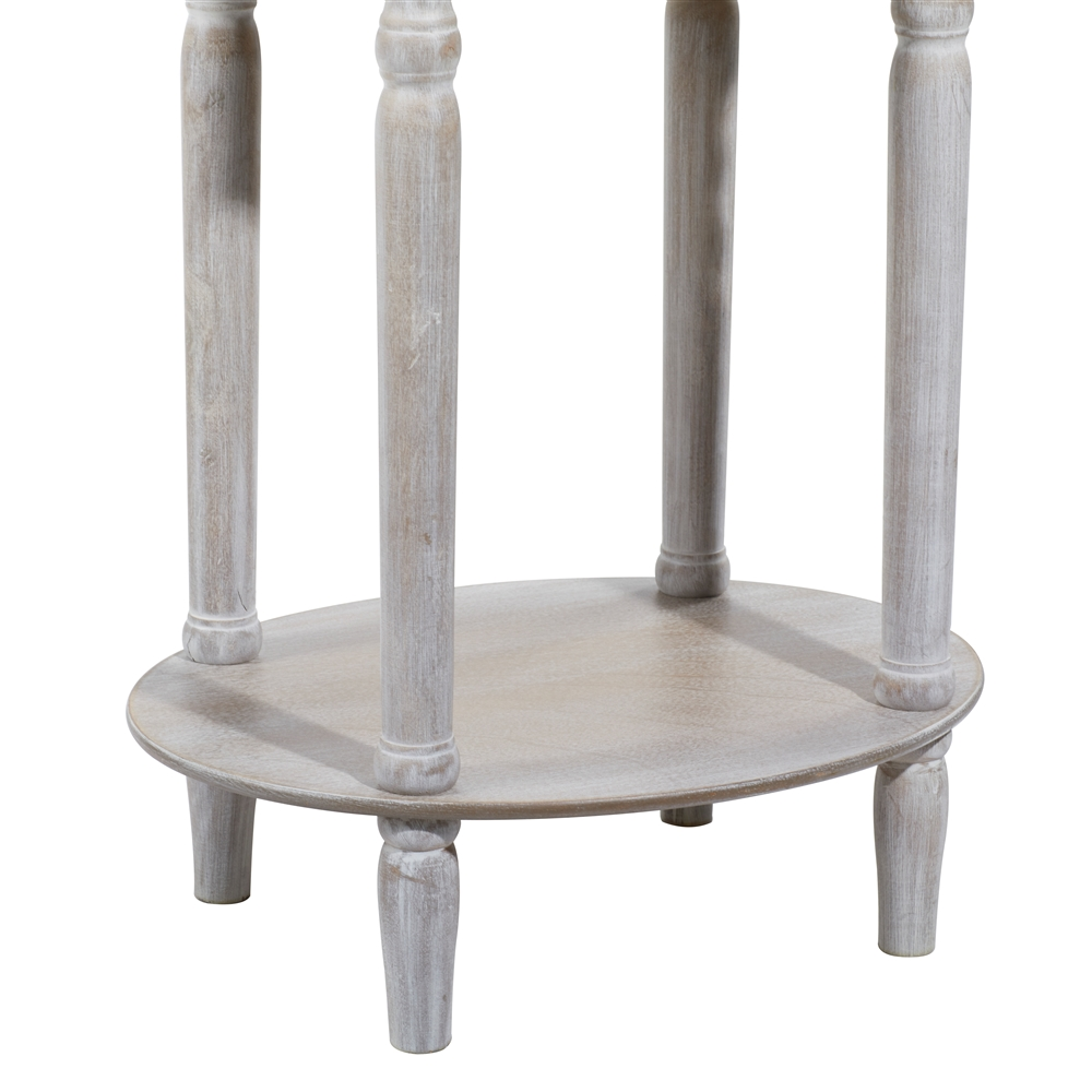 Grayson Lane Farmhouse Light Brown/Beige Wood Round End Table 2 Grayson Lane Farmhouse Light Brown/Beige Wood Round End Table - Image 2