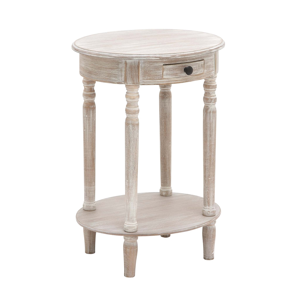 Grayson Lane Farmhouse Light Brown/Beige Wood Round End Table 4 Grayson Lane Farmhouse Light Brown/Beige Wood Round End Table - Image 4