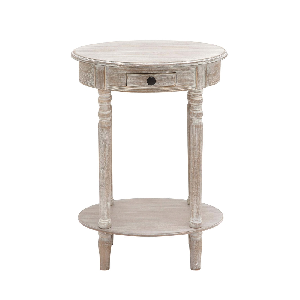 Grayson Lane Farmhouse Light Brown/Beige Wood Round End Table 3 Grayson Lane Farmhouse Light Brown/Beige Wood Round End Table - Image 3