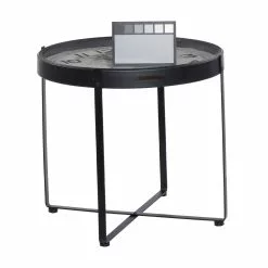 Grayson Lane Farmhouse Black Metal And MDF Round End Table -GRAYSON LANE SHOP 330857214 AlternateImage5