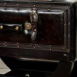 Grayson Lane Traditional Brown Wood And Faux Leather Square End Table