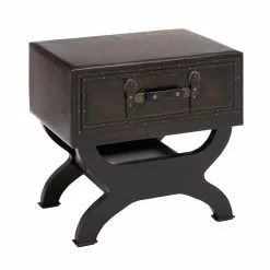 Grayson Lane Traditional Brown Wood And Faux Leather Square End Table -GRAYSON LANE SHOP 330857222 AlternateImage6