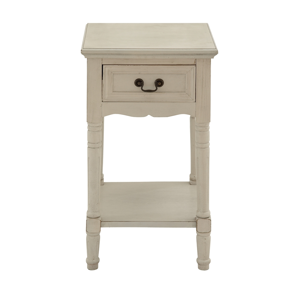 Grayson Lane Traditional Cream Wood Rectangular End Table 4 Grayson Lane Traditional Cream Wood Rectangular End Table - Image 4