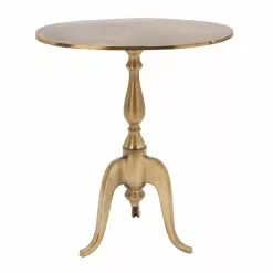 Grayson Lane Traditional Gold Metal Round End Table