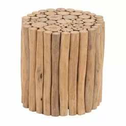 Grayson Lane Brown Teak Wood Round End Table/Footstool -GRAYSON LANE SHOP 330857239 AlternateImage5