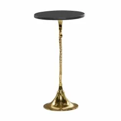 Grayson Lane Coastal Gold Aluminum With Granite/Marble Round End Table -GRAYSON LANE SHOP 330857243 AlternateImage6