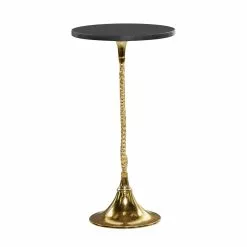 Grayson Lane Coastal Gold Aluminum With Granite/Marble Round End Table -GRAYSON LANE SHOP 330857243 AlternateImage7