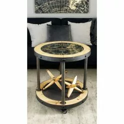 Grayson Lane Brown Wood And Glass Round End Table -GRAYSON LANE SHOP 330857248 AlternateImage1