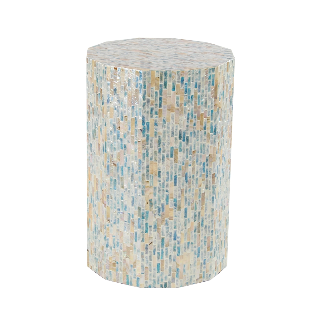 Grayson Lane Light Blue Resin Round End Table 4 Grayson Lane Light Blue Resin Round End Table - Image 4