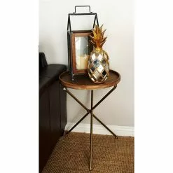 Grayson Lane Traditional Brown Mango Wood And Metal Round End Table -GRAYSON LANE SHOP 330857256 AlternateImage1