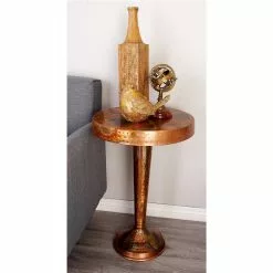 Grayson Lane Copper Metal Round End Table -GRAYSON LANE SHOP 330857263 AlternateImage1