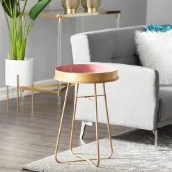 Grayson Lane Pink Metal Round End Table 7 Grayson Lane Pink Metal Round End Table -GRAYSON LANE SHOP 330857271 AlternateImage1