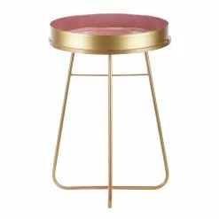 Grayson Lane Pink Metal Round End Table