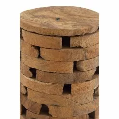 Grayson Lane Brown Teak Wood Round Stool -GRAYSON LANE SHOP 330857282 AlternateImage3