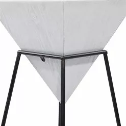 Grayson Lane White And Black Metal/Wood Square End Table