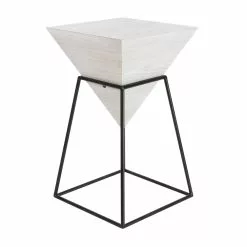 Grayson Lane White And Black Metal/Wood Square End Table -GRAYSON LANE SHOP 330857291 AlternateImage5