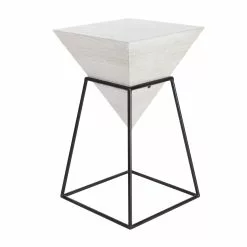 Grayson Lane White And Black Metal/Wood Square End Table -GRAYSON LANE SHOP 330857291 MainImage 001