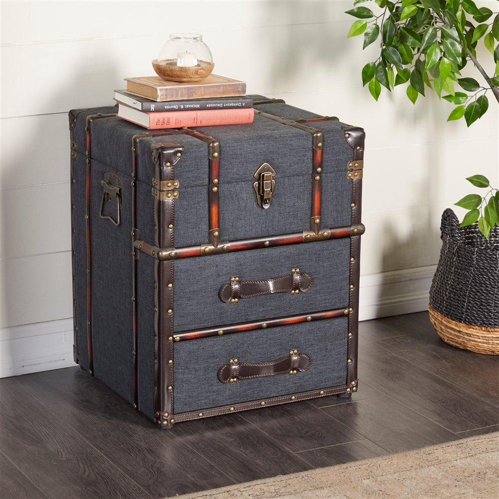 Grayson Lane Dark Blue Wood Rectangular End Table With 2 Drawers 1 Grayson Lane Dark Blue Wood Rectangular End Table With 2 Drawers