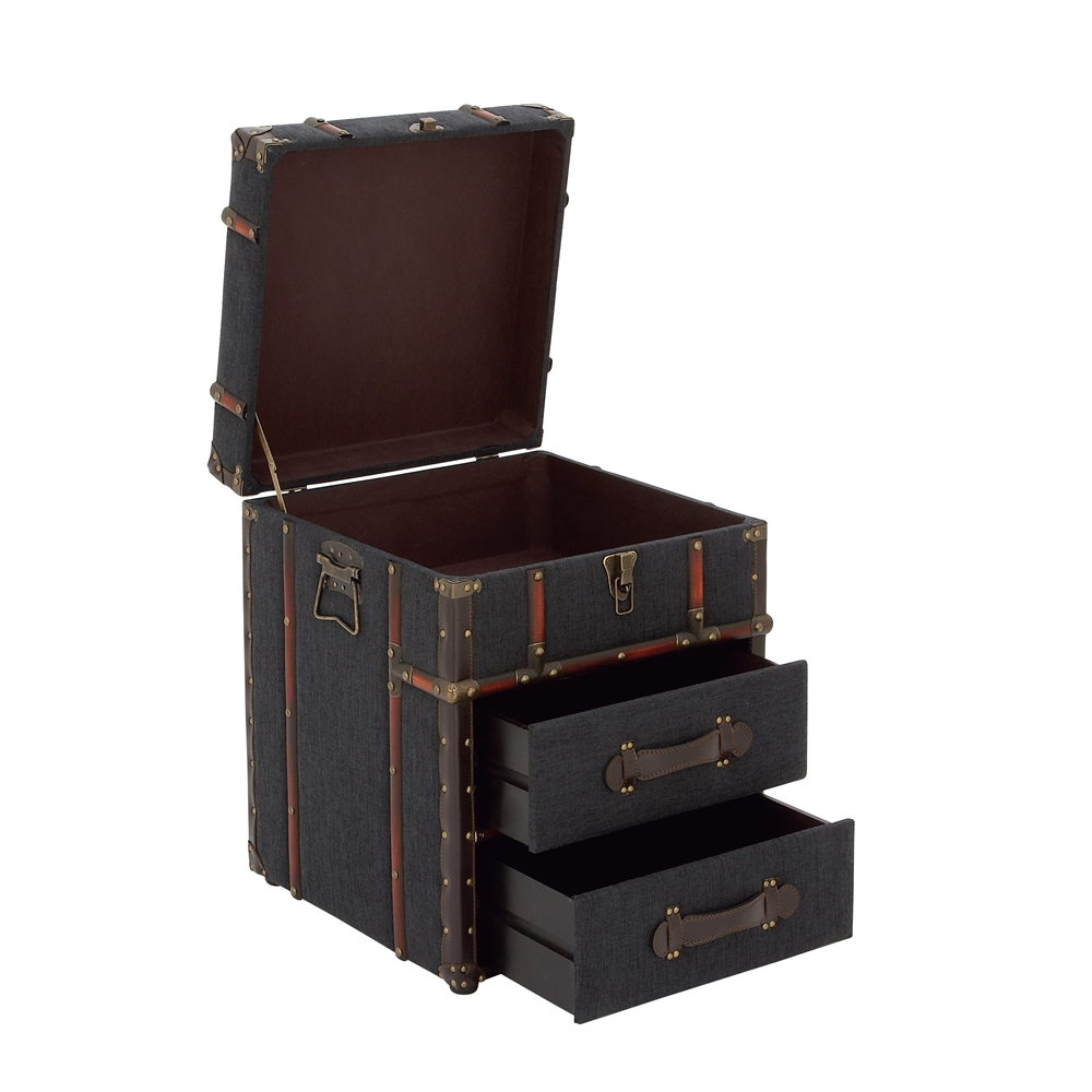 Grayson Lane Dark Blue Wood Rectangular End Table With 2 Drawers 2 Grayson Lane Dark Blue Wood Rectangular End Table With 2 Drawers - Image 2