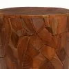 Grayson Lane Contemporary Brown Teak Wood Round Accent Table