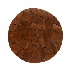 Grayson Lane Contemporary Brown Teak Wood Round Accent Table -GRAYSON LANE SHOP 330857305 AlternateImage5