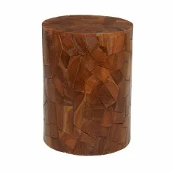 Grayson Lane Contemporary Brown Teak Wood Round Accent Table -GRAYSON LANE SHOP 330857305 AlternateImage6
