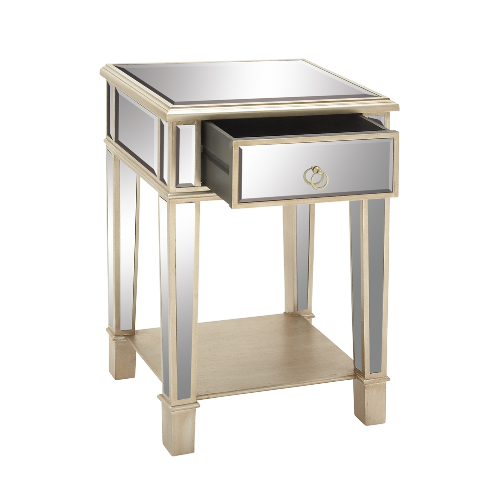 Grayson Lane Beige Mirror Square End Table 3 Grayson Lane Beige Mirror Square End Table - Image 3