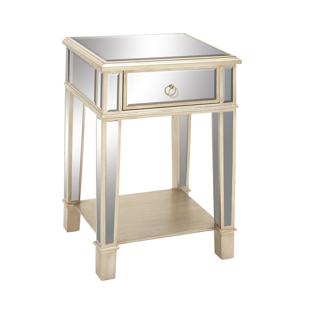 Grayson Lane Beige Mirror Square End Table 4 Grayson Lane Beige Mirror Square End Table - Image 4