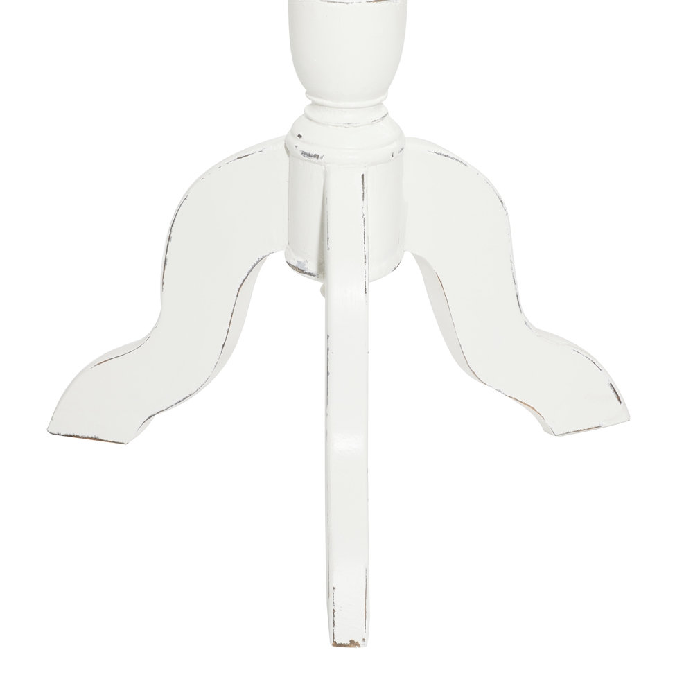 Grayson Lane Farmhouse White Wood Round Accent Table 5 Grayson Lane Farmhouse White Wood Round Accent Table - Image 5