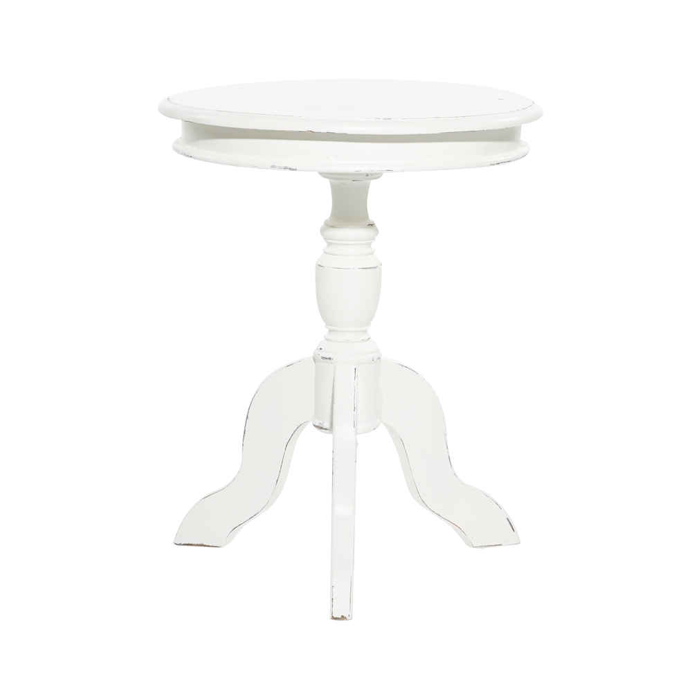 Grayson Lane Farmhouse White Wood Round Accent Table 3 Grayson Lane Farmhouse White Wood Round Accent Table - Image 3