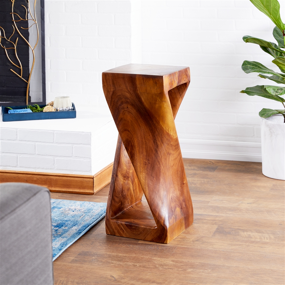 Grayson Lane Contemporary Brown Saur Wood Square End Table 5 Grayson Lane Contemporary Brown Saur Wood Square End Table - Image 5