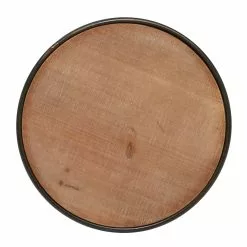 Grayson Lane Industrial Black Wood Round End Table