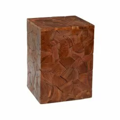 Grayson Lane Brown Teak Wood Square End Table