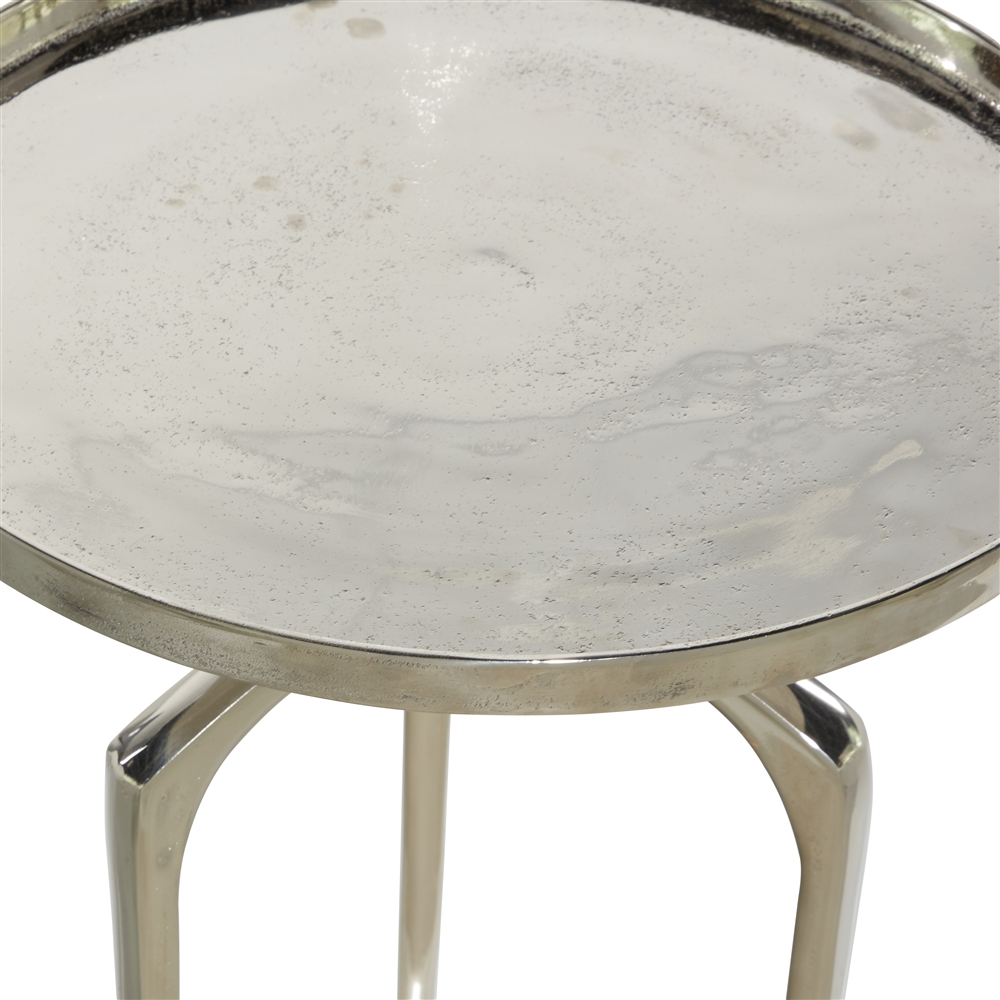 Grayson Lane Silver Metal Round End Table 6 Grayson Lane Silver Metal Round End Table - Image 6