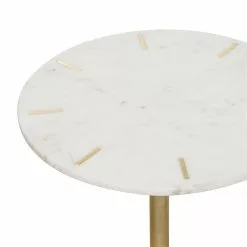 Grayson Lane White And Gold Granite/Marble Round End Table 8 Grayson Lane White And Gold Granite/Marble Round End Table -GRAYSON LANE SHOP 330857329 AlternateImage3