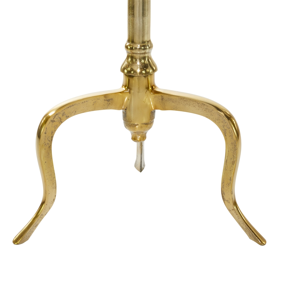 Grayson Lane White And Gold Granite/Marble Round End Table 1 Grayson Lane White And Gold Granite/Marble Round End Table