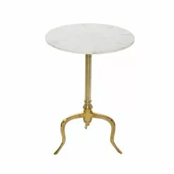Grayson Lane White And Gold Granite/Marble Round End Table 9 Grayson Lane White And Gold Granite/Marble Round End Table -GRAYSON LANE SHOP 330857329 AlternateImage5