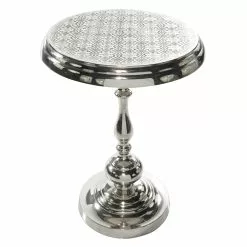 Grayson Lane Traditional Silver Aluminum Round Accent Table -GRAYSON LANE SHOP 330857334 AlternateImage5
