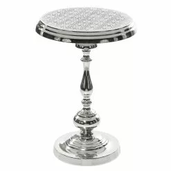 Grayson Lane Traditional Silver Aluminum Round Accent Table -GRAYSON LANE SHOP 330857334 MainImage 001