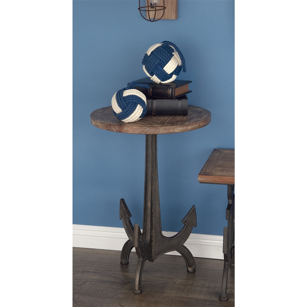 Grayson Lane Black Iron With Wood Round End Table 2 Grayson Lane Black Iron With Wood Round End Table - Image 2