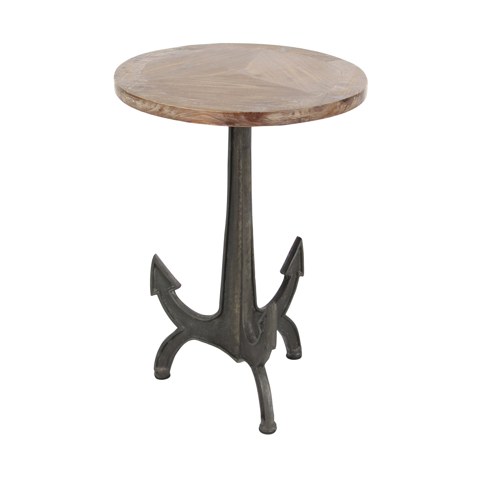 Grayson Lane Black Iron With Wood Round End Table 4 Grayson Lane Black Iron With Wood Round End Table - Image 4