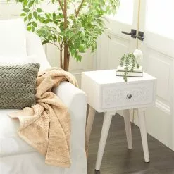 Grayson Lane Farmhouse White Mango Wood Rectangular End Table -GRAYSON LANE SHOP 330857351 AlternateImage1