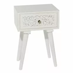 Grayson Lane Farmhouse White Mango Wood Rectangular End Table -GRAYSON LANE SHOP 330857351 MainImage 001